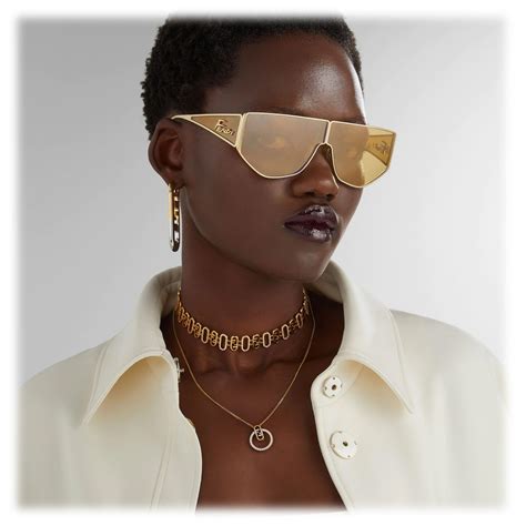 fendi sunglasses gold side|fendi sunglasses original.